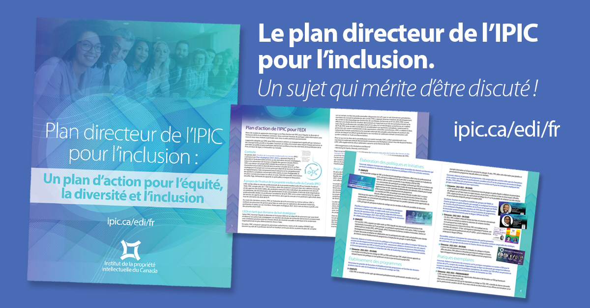 Plan directeur de l'IPIC pour l'inclusion : Un plan d'action pour équité, la diversité et l'inclusion
