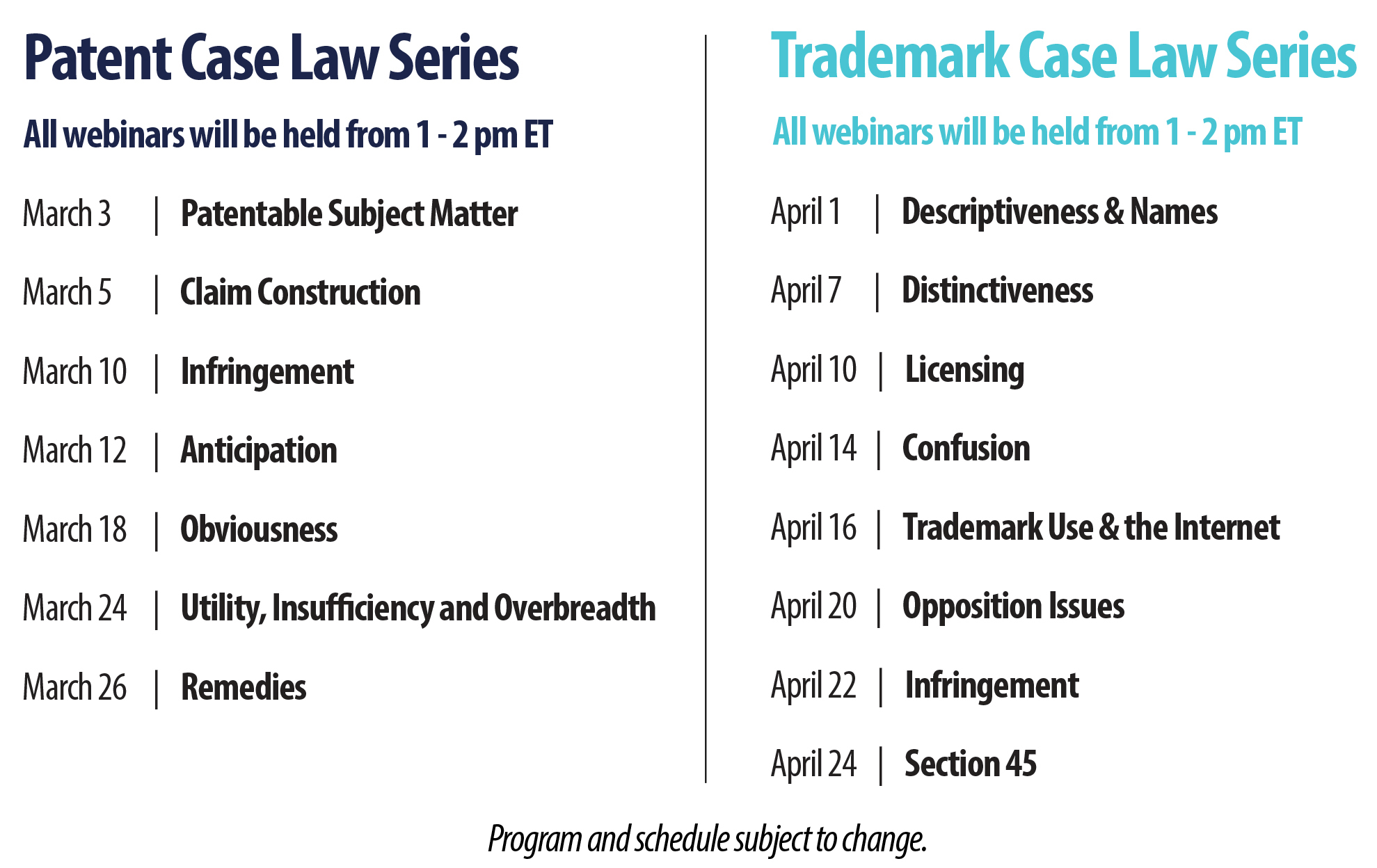 2026 Case Law Dates EN