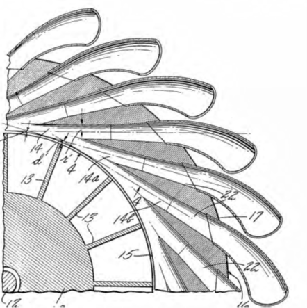 Fig. 3 of US patent 3,333,762; a cross section of a portion of the impeller and the diffuser